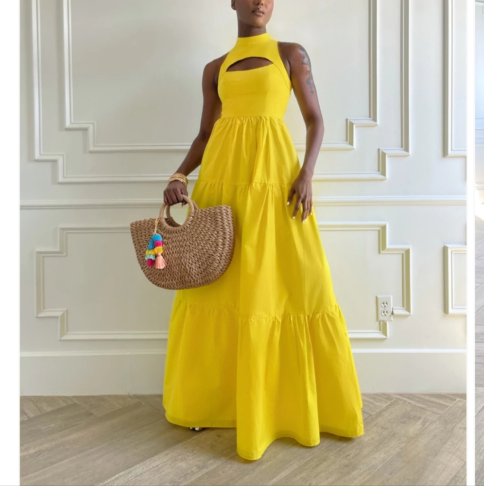Forever Amelia Yellow Laila Maxi Dress Brand New Size 10 (fits like US size 4)